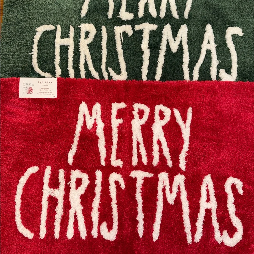 NWT Rae Dunn Holiday/Christmas/Seasonal Bathroom Mat/Rug Polyester Pile 20”x32”
